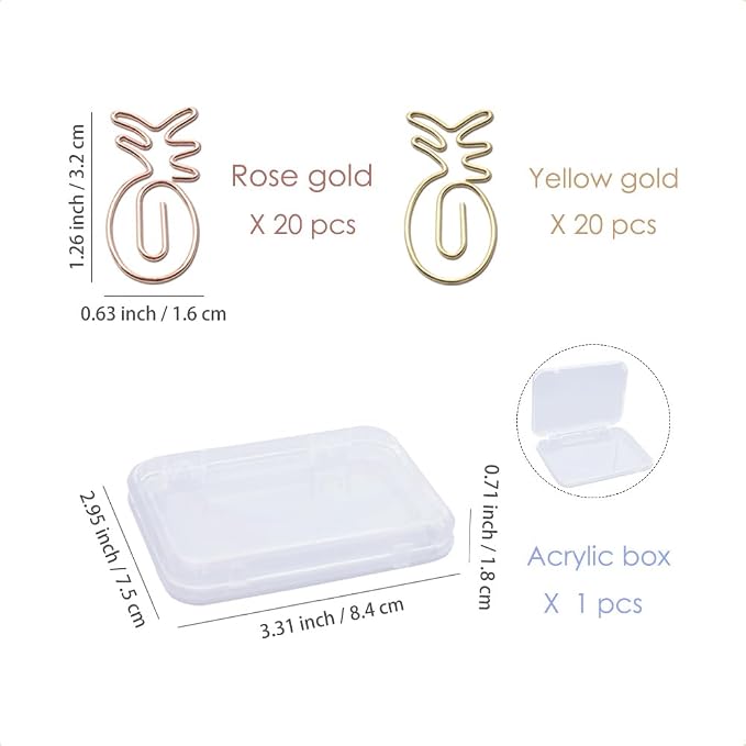 OWLFAVO 40pcs Pineapple Shape Paper Clips - Image 2