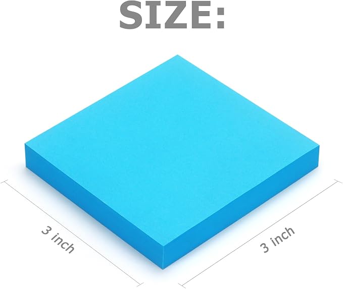 Sticky Notes 3x3 inch, Bright Colors Self-Stick Pads, 12 Pads/Pack, 100 - Image 3