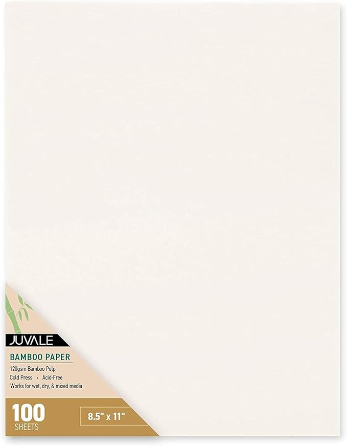 100-Pack Cold Press Bamboo Mixed Media Paper Sheets - 8.5 x 11 in Drawing Paper for Painting, Sketchbooks, Acrylic & Marker Art Supplies-DeskLoop Office