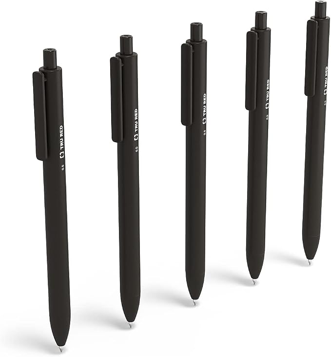 TRU RED Retractable Gel Pens, Fine Point 0.5mm, 15 Pack – Quick‑Dry Pens by TRURED