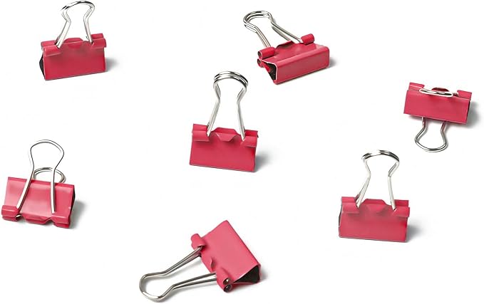 50 Pack Small Red Binder Clips 3/4 Inch, Colored Little Paper Clamps, Tiny Mini - Image 6