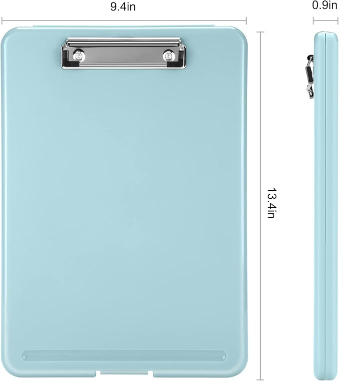Sooez Clipboard with Storage, Plastic Storage Clipboards with Low Profile Clip - Image 3