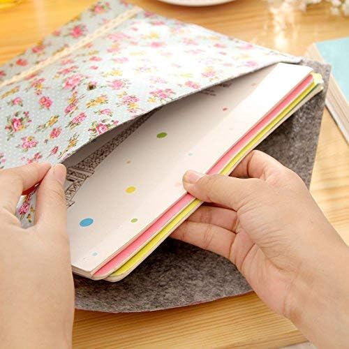 Funny live 4 Pcs Individualized Felt A4 Size Floral Pattern Document Folder - Image 6