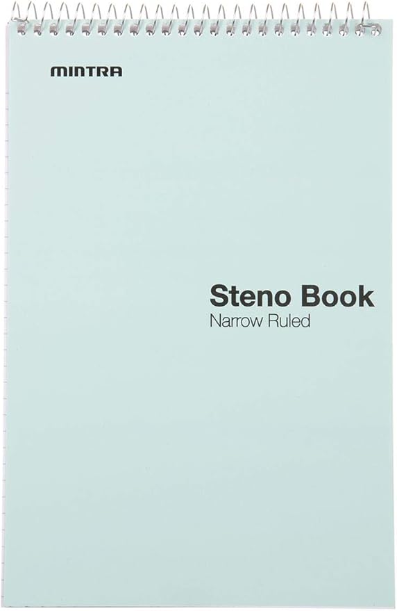 Mintra Office Steno Book - (Pastel Colors, 4 Pads/Pack, Narrow Ruled) - 6inx9in, 70 Sheets, Notebook for writing notes in school, university, college, work, office-DeskLoop Office