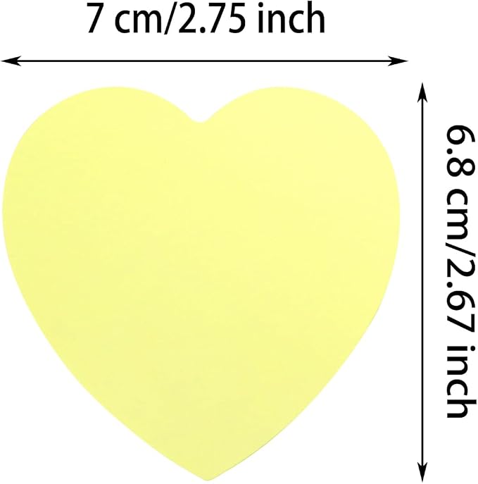 Mini Skater 2 Pack Kraft Paper Sticky Notes Heart Shaped Self-Stick Blank Book - Image 2