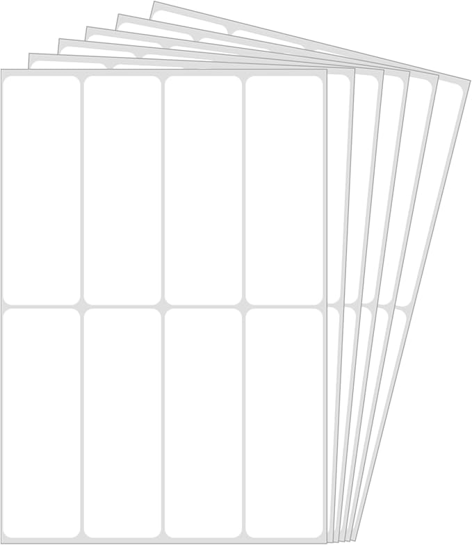 Ououstate 480 Pcs Removable White Label Stickers, 3 x 1 Inch Blank Rectangle by Ouzoustate