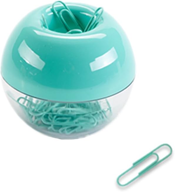 100pcs 28mm Mint Green Paper Clips Medium in Mint Paper Clips Dispensers Holder by MEIYITIAN