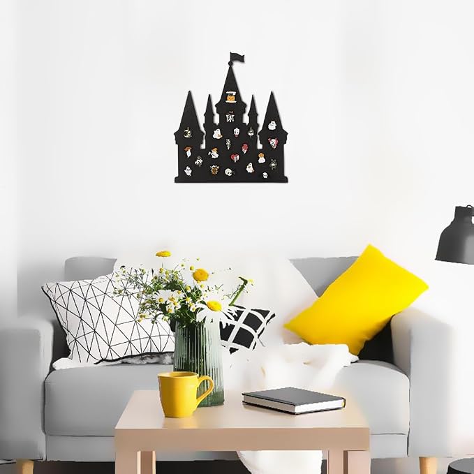 BENECREAT Castle Pin Cork Board, 14.2x11.8Inch Black Bulletin Display Board - Image 7