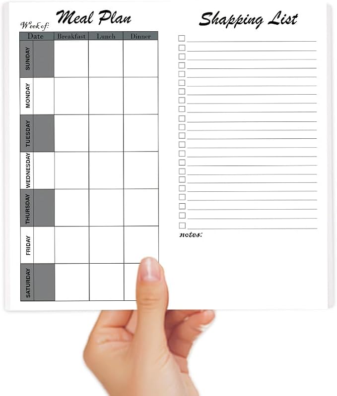 Travelers Notebook Inserts, Small Meal Plan Refills, Standard Regular TN by Bestartsuppliesforyou