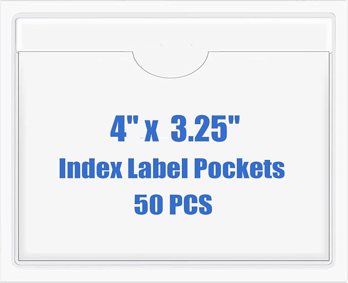 Origin-Joy 50 PCS Self-Adhesive Index Label Pockets by Origin-Joy