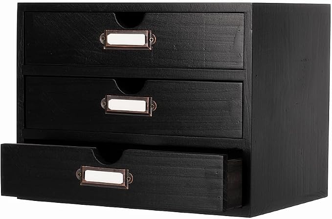 Wooden Storage Box Rustic Desktop Organizer by PACKGILO