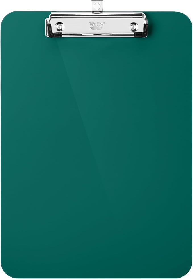 Mr. Pen- Plastic Clipboard, 12.5” x 9”, Dark Green, Clipboard Plastic | by MrPen