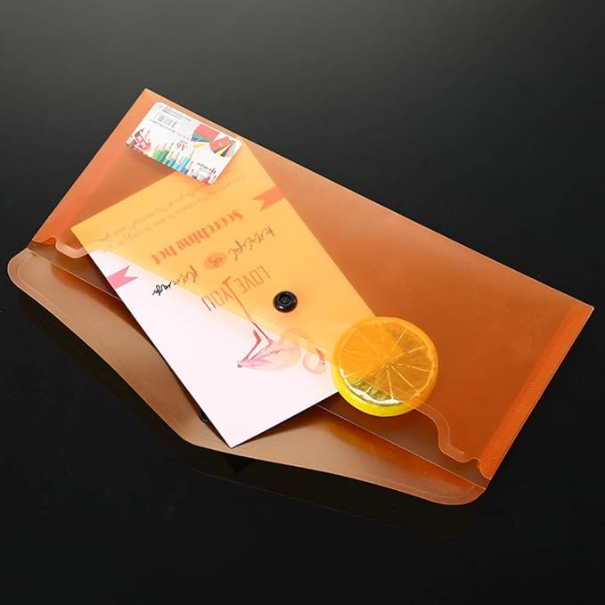 6Pcs Plastic File Folder Envelopes Document Organizer - Image 3