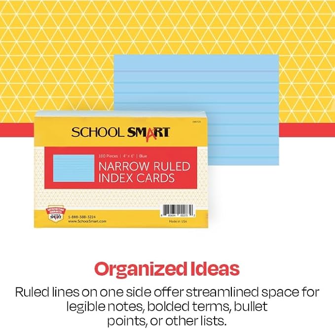 School Smart Ruled Index Card, 4 x 6 Inches - Image 4
