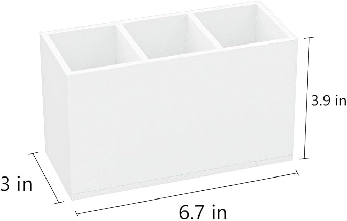 NIUBEE Acrylic Pen Holder 3 Compartments - Image 3