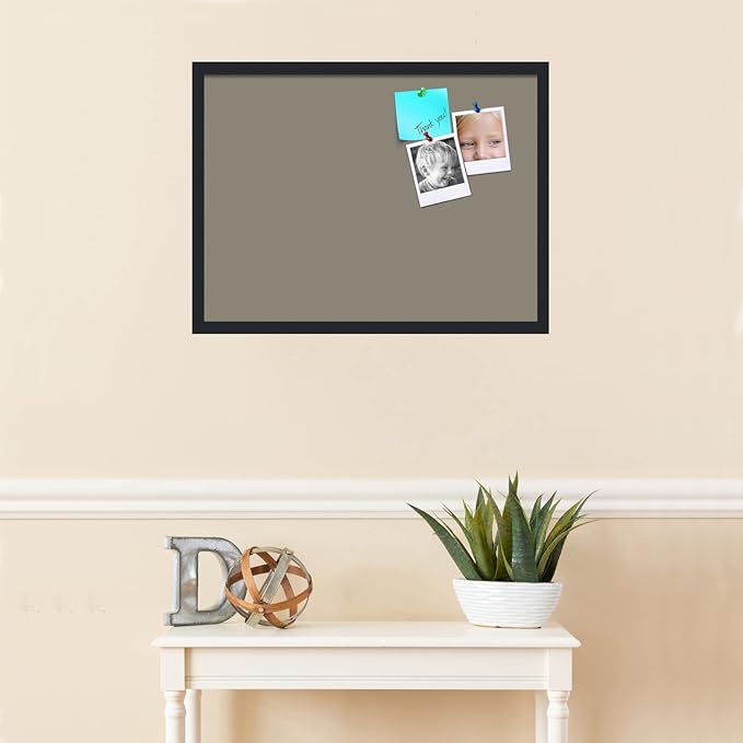 PinPix 27x20 Inch Cork Bulletin Board. This Decorative Framed Pin Board Comes with Pewter Design and a Satin Black Frame. Ideal for Home Office Decor or Message Board (PinPix-1812)-DeskLoop Office