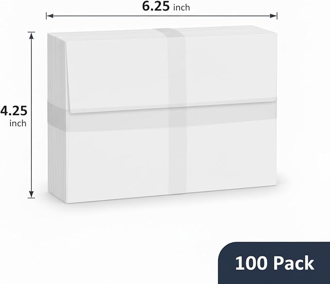 YINUOYOUJIA 100 Pack A4 Envelopes, 4x6 White Envelopes, Self Seal - Image 2
