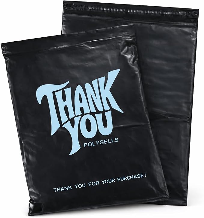 POLYSELLS Thank You Poly Mailers 14.5x19 inches 50 Pcs Waterproof Self-Sealing by POLYSELLS