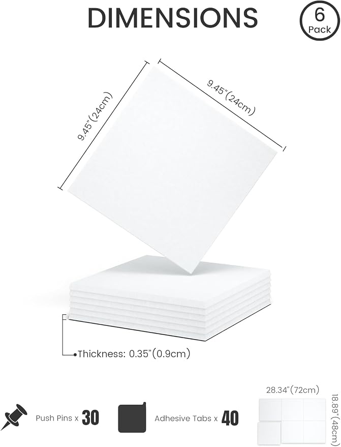 Felt Bulletin Board Tiles -28"x18" Cork Board Alternative - Image 2