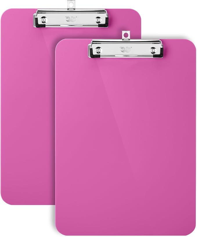 Mr. Pen- Plastic Clipboard, 12.5" x 9", 2 Pack, Hot Pink Clipboard Plastic | by MrPen