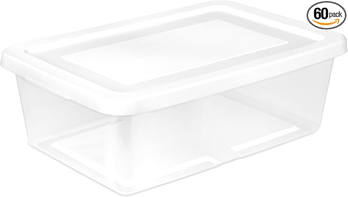 Sterilite 60 Pack Storage Box, 12 Quart Stackable Tote by Sterilite