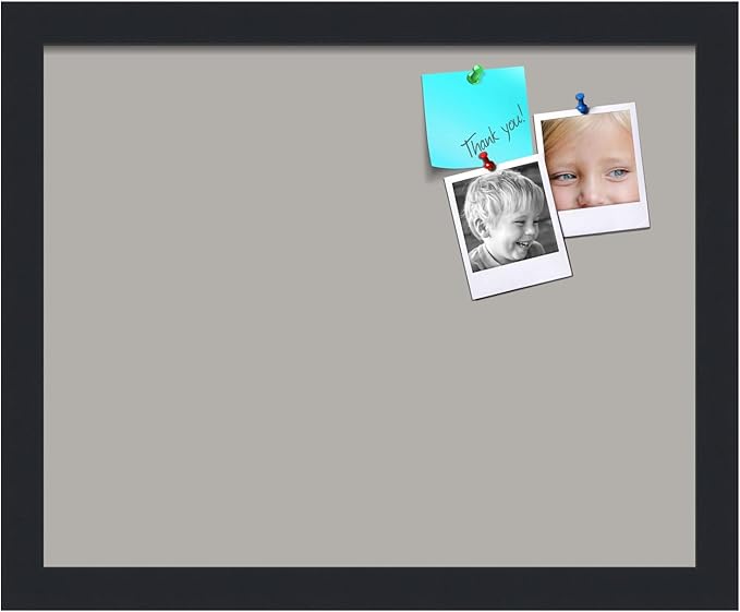 PinPix 15x12 Inch Cork Bulletin Board. This Decorative Framed Pin Board Comes with Dark Stone Design and a Satin Black Frame. Ideal for Home Office Decor or Message Board (PinPix-1808)-DeskLoop Office