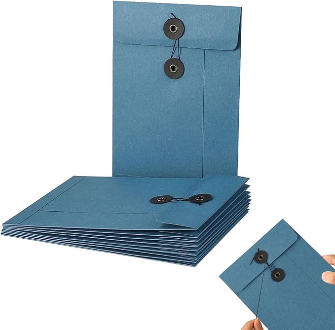 10 Pcs Kraft Paper String Envelope File Folder A5 Size Vertical Document Bill by Unknown