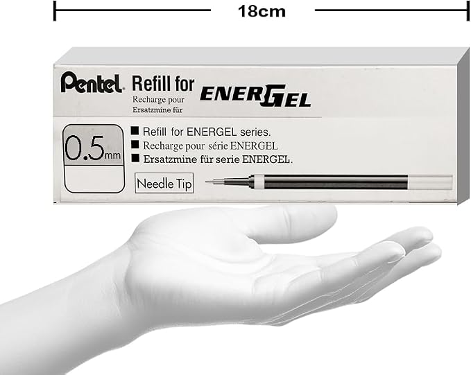 Pentel Refill Ink for EnerGel Liquid Gel Pen, Needle Tip, Box of 12 - Image 8