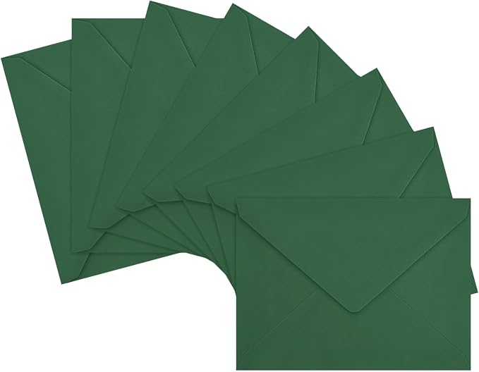 200 Pack Dark Green A7 Envelopes, Christmas Greeting Card Envelopes Self Seal by LIKAJON
