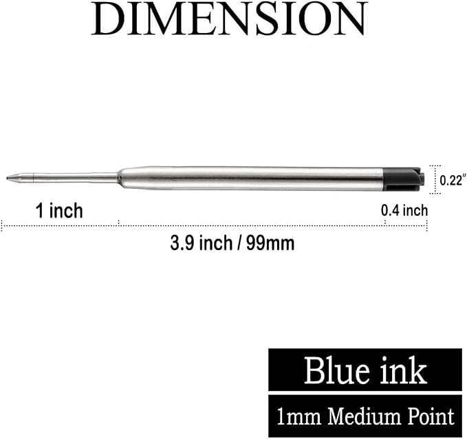 Pen Refills, 3.9in Black Ink Pen Refills 1.0mm Replacement Ink - Image 2