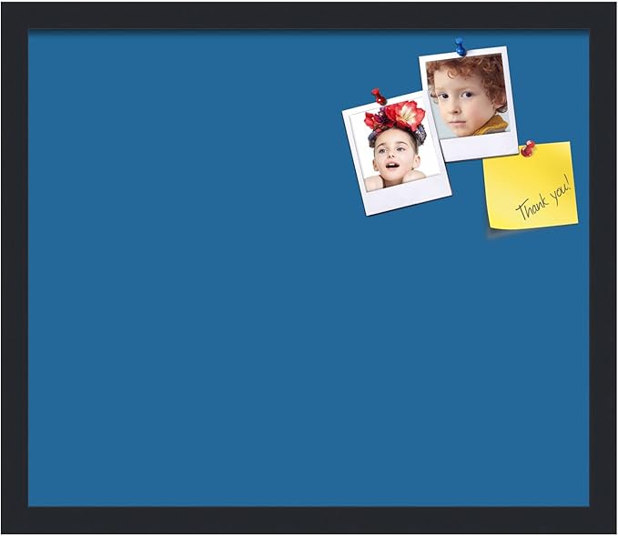 PinPix 20x17 Inch Cork Bulletin Board. This Decorative Framed Pin Board Comes with Navy Pastel Design and a Satin Black Frame. Ideal for Home Office Decor or Message Board (PinPix-1811)-DeskLoop Office