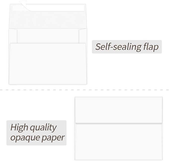 100 Pack A2 Envelopes White 4.375x5.75 Invitation Envelopes Self Seal - Image 3