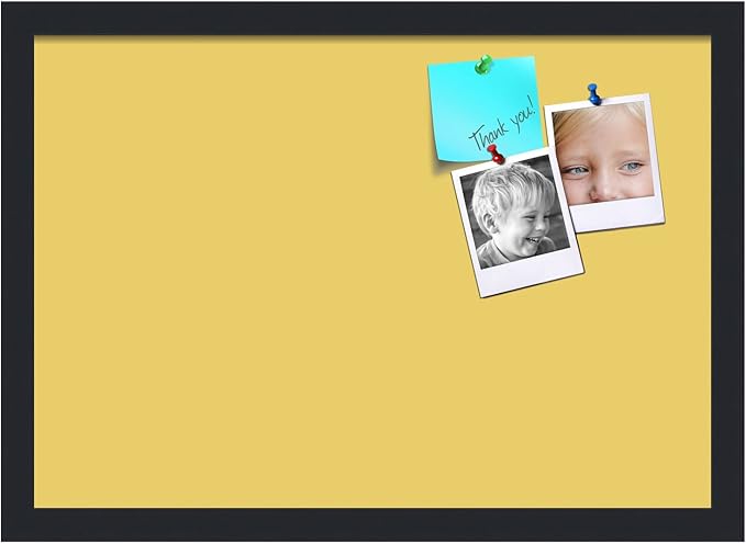 PinPix 20x14 Inch Cork Bulletin Board. This Decorative Framed Pin Board Comes with Honey Pastel Design and a Satin Black Frame. Ideal for Home Office Decor or Message Board (PinPix-1810)-DeskLoop Office