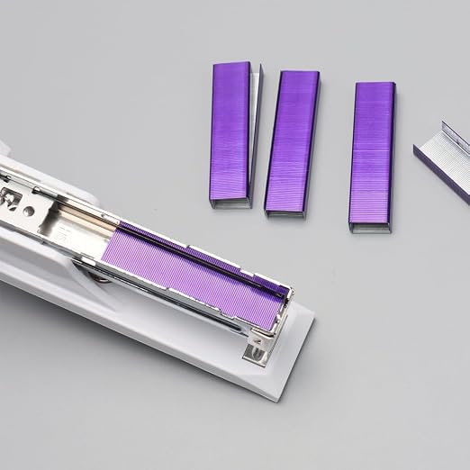 NatSumeBasics 3000 Purple Staples 26/6 Standard Colored Staple Refill - Image 4