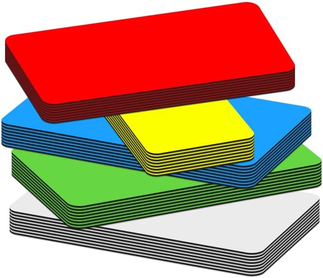 Dry Erase Magnetic Labels, 4x2 Inch, 40 Pieces in 5 Colors, - Image 4