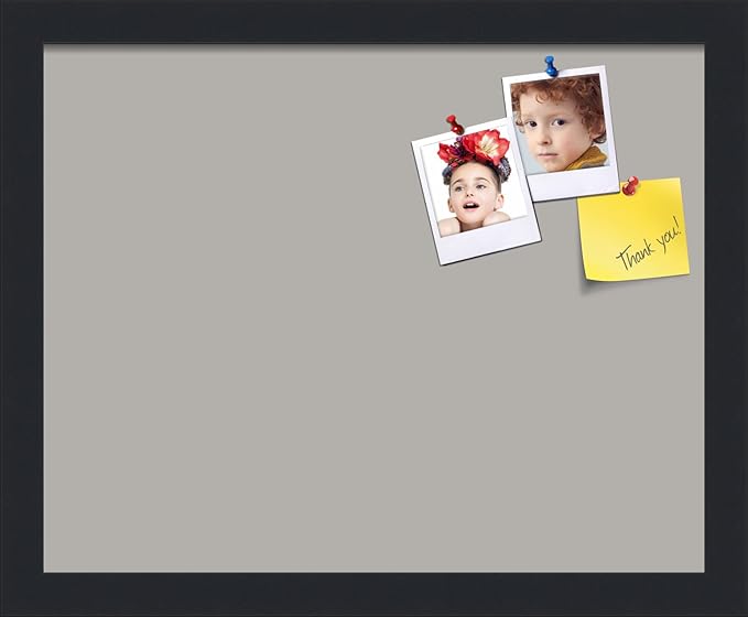 PinPix 15x12 Inch Cork Bulletin Board. This Decorative Framed Pin Board Comes with Dark Stone Design and a Satin Black Frame. Ideal for Home Office Decor or Message Board (PinPix-1808)-DeskLoop Office