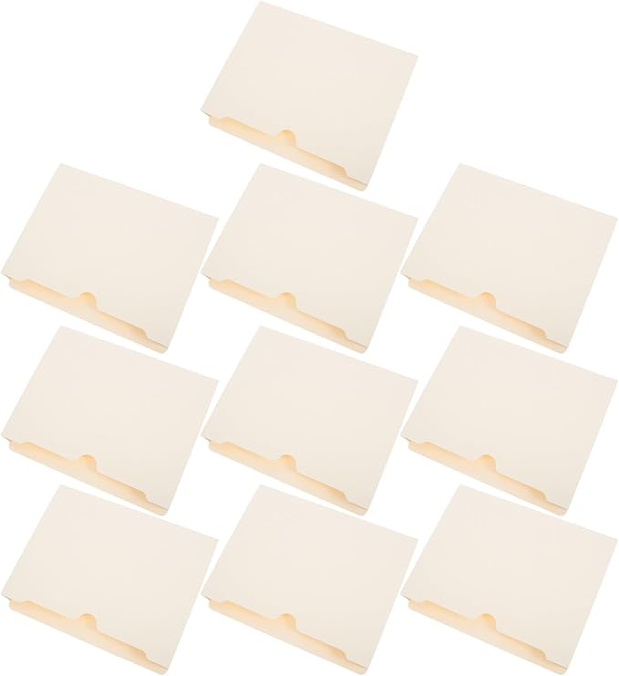 ERINGOGO Manila File Folders Portable Lightweight 10pcs Wide Bottom Large by HOME