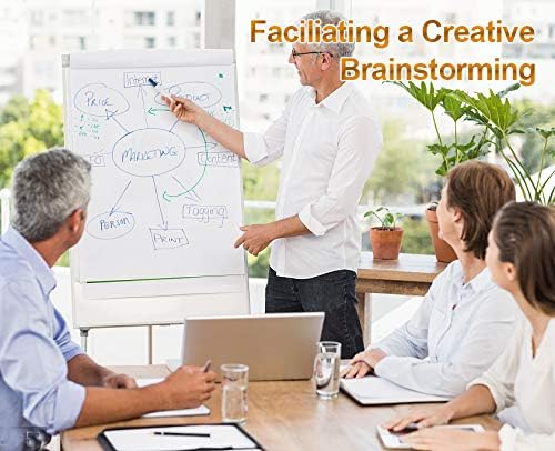 2-Pack Magnetic Dry Erase Easel Set – 36" x 24" Adjustable Height Whiteboard with Tripod Stand, Flipchart Paper, Magnets & Eraser, Great for Office, Classroom & Presentations -White Frame-DeskLoop Office