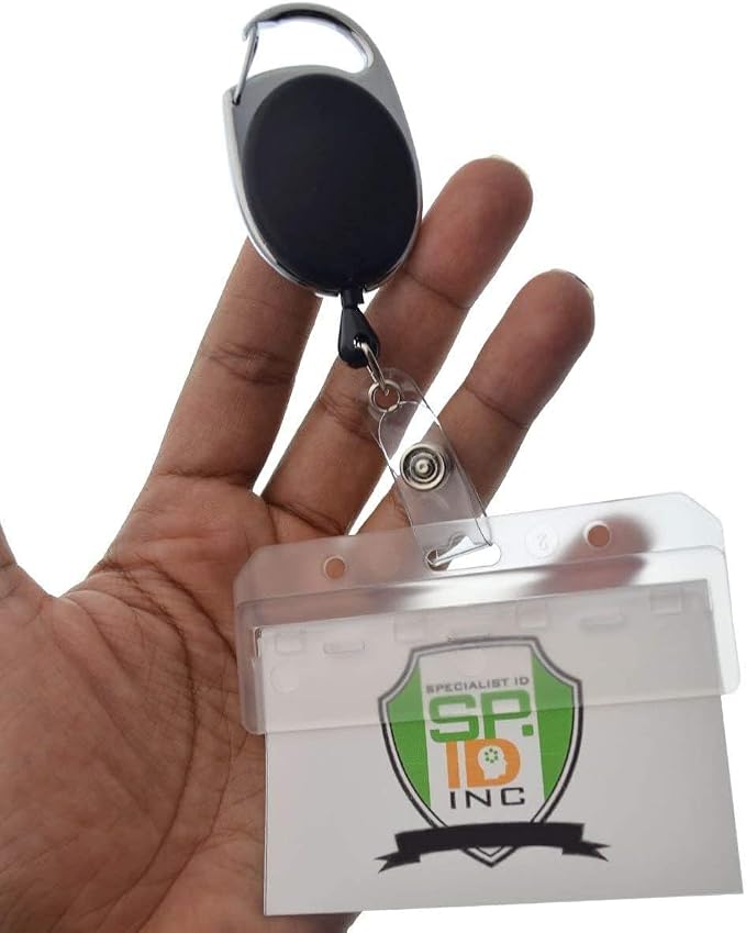 Bulk 25 Pack - Premium Carabiner Badge Reel - Mag Stripe Exposed ID Holder - Image 4