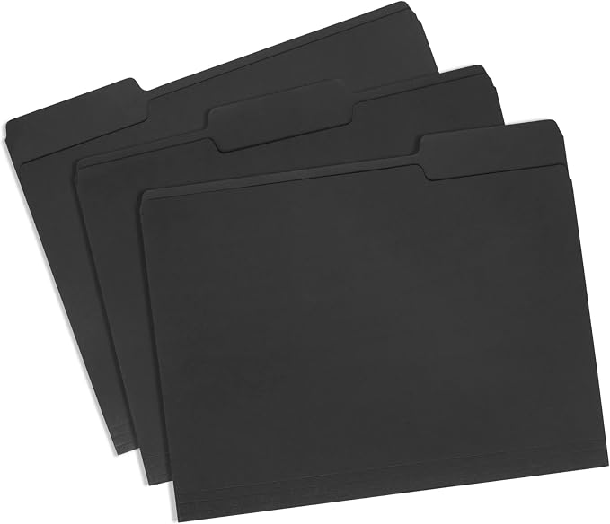 100 Blue Summit Supplies Black File Folders - Image 8