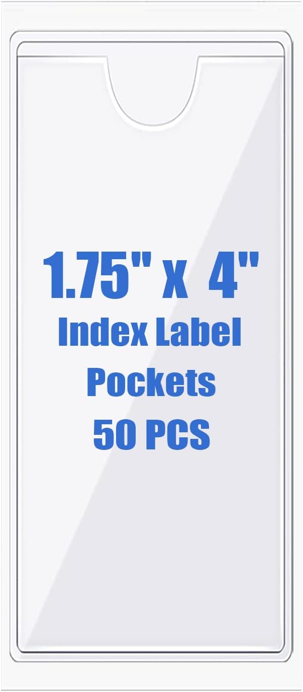 Origin-Joy 50 PCS Self-Adhesive Index Label Pockets by Origin-Joy