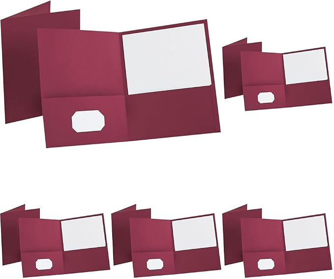 Oxford Two Pocket Folders, Textured Paper, by Oxford