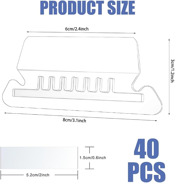 File Folder Tabs 40PCS Suspension Hanging File Folder Labels Clear Plastic - Image 2