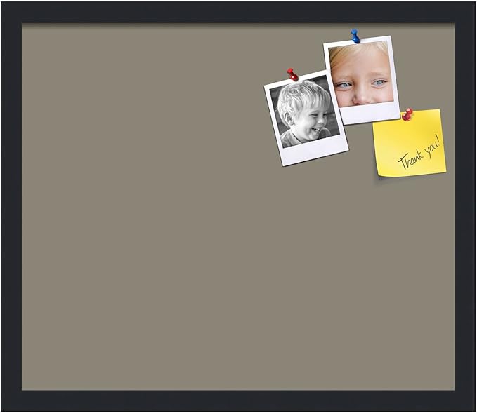 PinPix 20x17 Inch Cork Bulletin Board. This Decorative Framed Pin Board Comes with Pewter Design and a Satin Black Frame. Ideal for Home Office Decor or Message Board (PinPix-1812)-DeskLoop Office