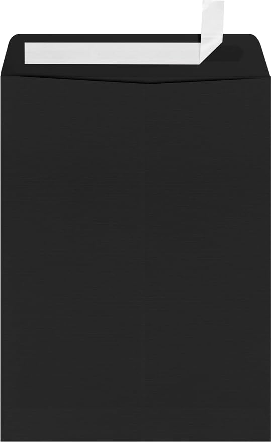 LUXPaper 9 x 12 Open End Envelopes | Peel & Press | Black Linen | 80lb. Text | by LUXPaper