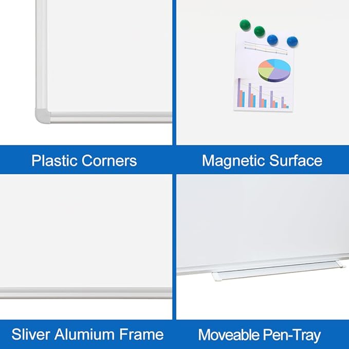 DEVELOP Magnetic Dry Erase White Board 24x36 Inch, Aluminum Frame Wall-Mounted - Image 3
