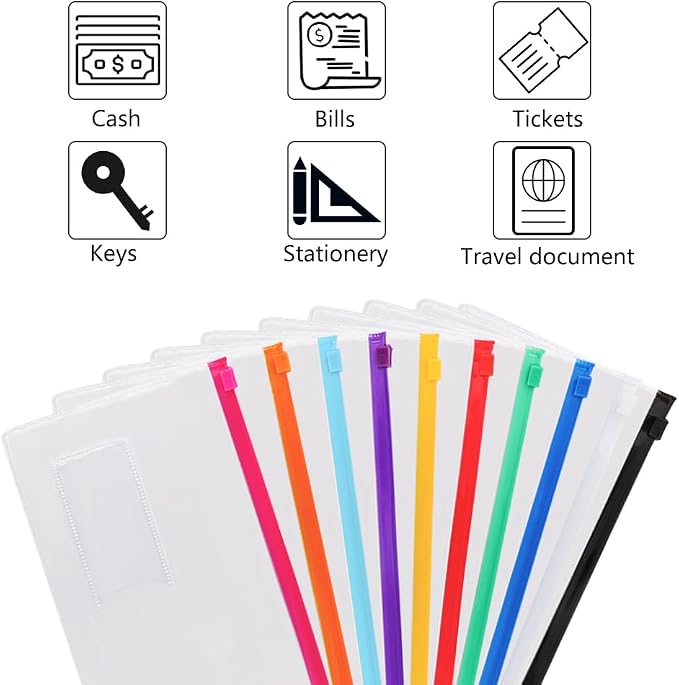 EOOUT 24pcs Poly Zip Envelope, Plastic Envelope, Reusable Envelopes, 9 x 4.7 - Image 3