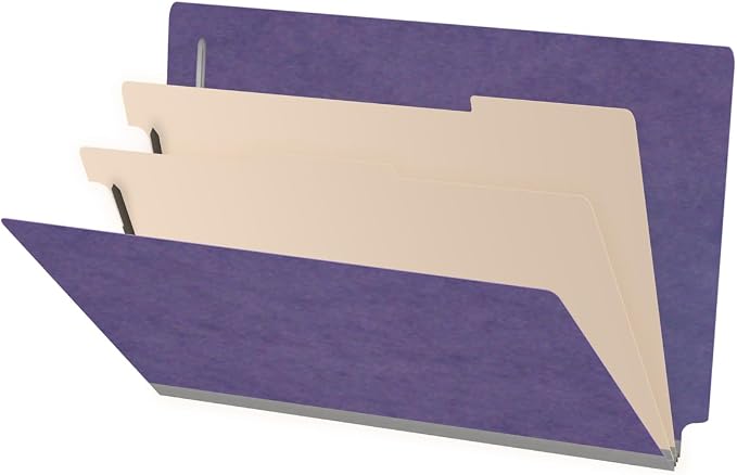 Ecom Folders End Tab Pressboard Classification Folders | Legal Size 25 Pt Stock by Ecom+Folders
