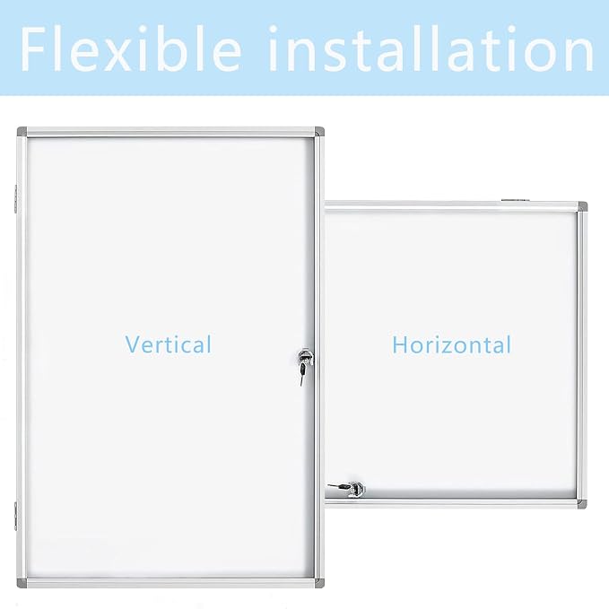 Lockable Dry Erase Board 36x24 Inches Enclosed Bulletin Boards White Board - Image 3
