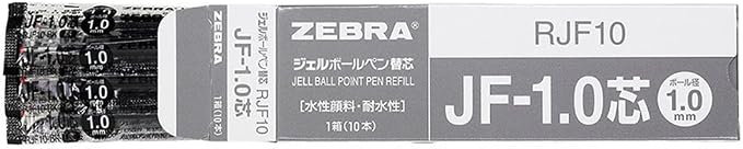 Zebra B-RJF10-BK Gel Ballpoint Pen Refills, Sarasa JF-1.0 Cores, 10 Pieces - Image 2